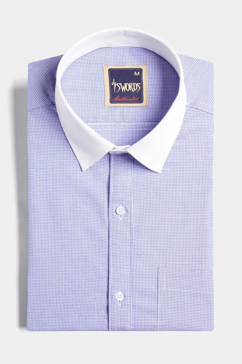 7Swords-Amethyst Purple With White Collar And Cuffs Premium Cotton Shirt 1