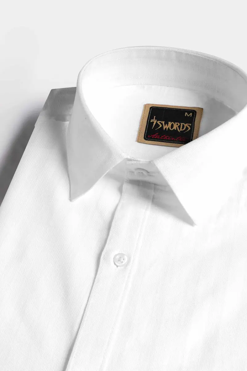 7Swords-Bright White Striped Premium Cotton Shirt 1