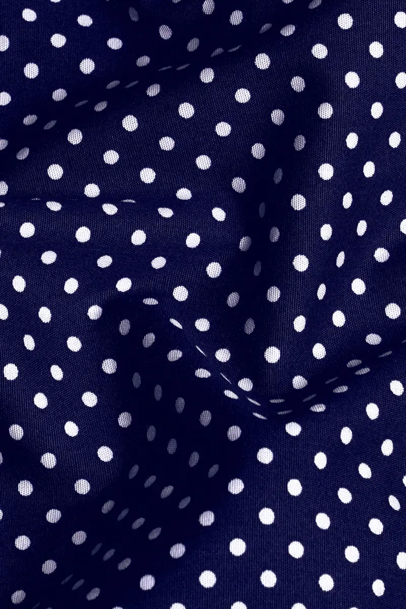 7Swords-Broncos Blue And White Polka Dots Printed Premium Cotton Shirt 2