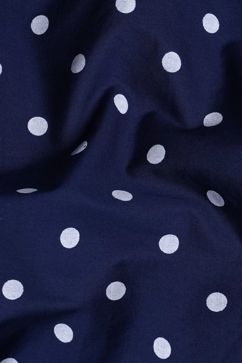7Swords-Haiti Blue And White Polka Dots Printed Premium Cotton Shirt 2