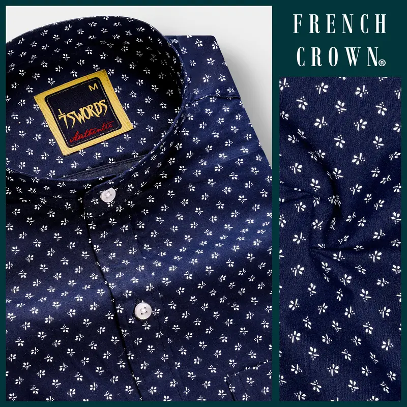 7Swords-Haiti Blue Printed Premium Cotton Casual Shirt 8