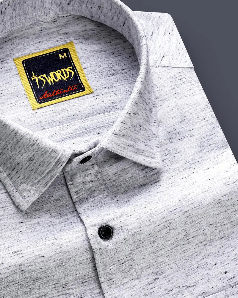 7Swords-Mischka Gray Textured Premium Cotton Dress Shirt 1