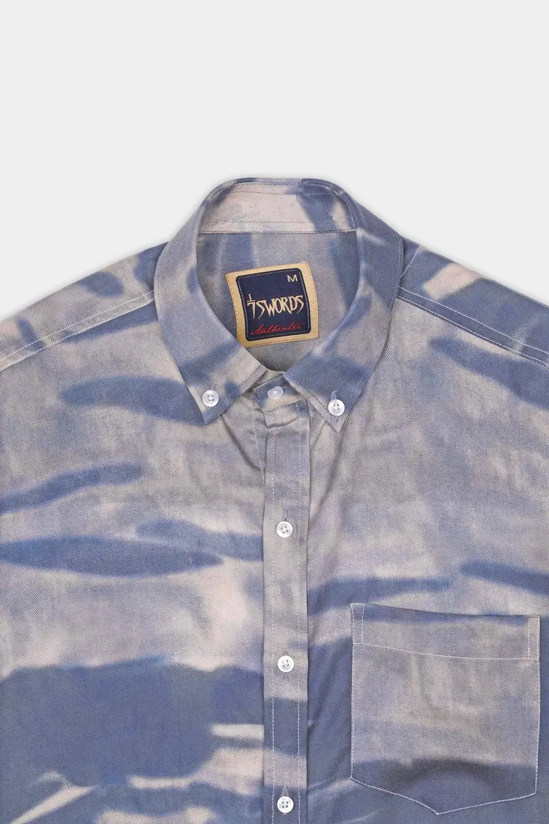 7Swords-Mobster Gray And Logan Gray Tie-Dye Printed Premium Cotton Shirt 4
