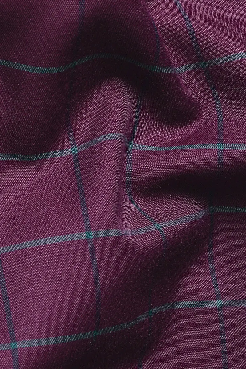7Swords-Palatinate Burgundy And Slate Gray Windowpane Premium Cotton Shirt 2