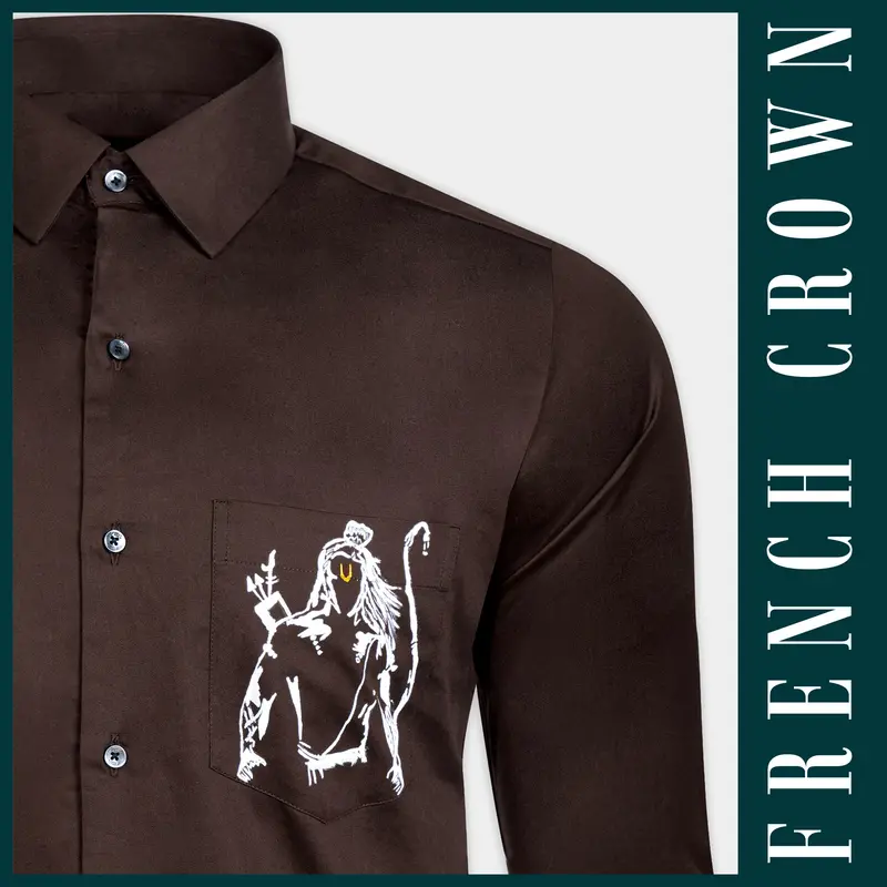 Acadia Brown Lord Ram Hand Painted Subtle Sheen Super Soft Premium Cotton Designer Shirt 1