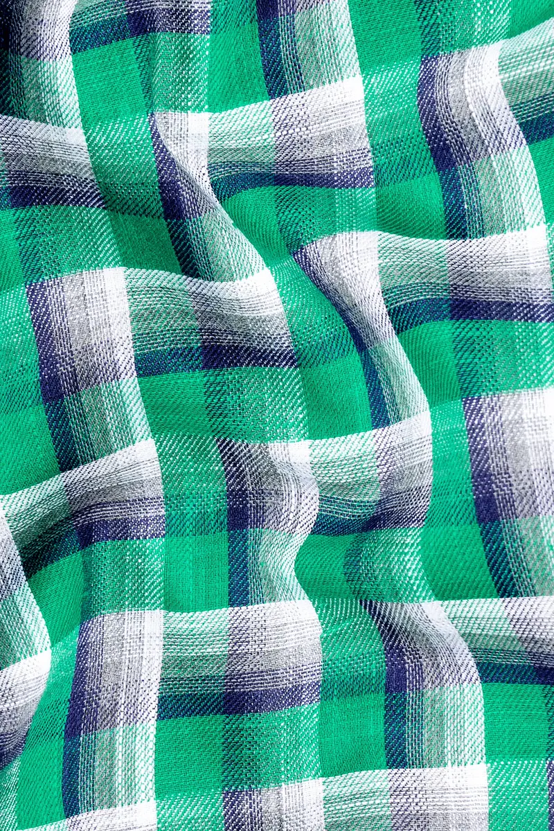 Acapulco Green And Bright White Twill Premium Cotton Shirt 2
