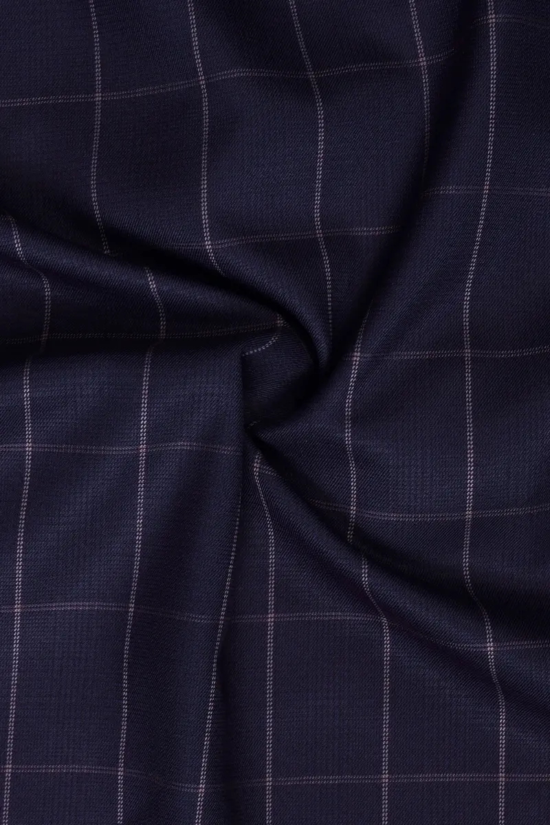 Admiral Blue Windowpane Wool Rich Pant 3