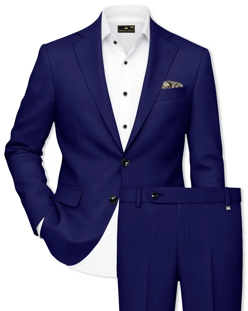 Admiral Blue Wool Rich Single Breasted Suit 1