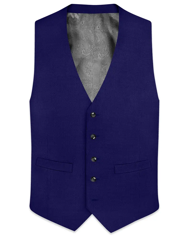 Admiral Blue Wool Rich Waistcoat 1