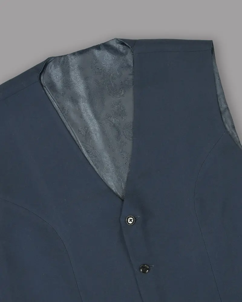 Aegean Blue Premium Cotton Waistcoat 4