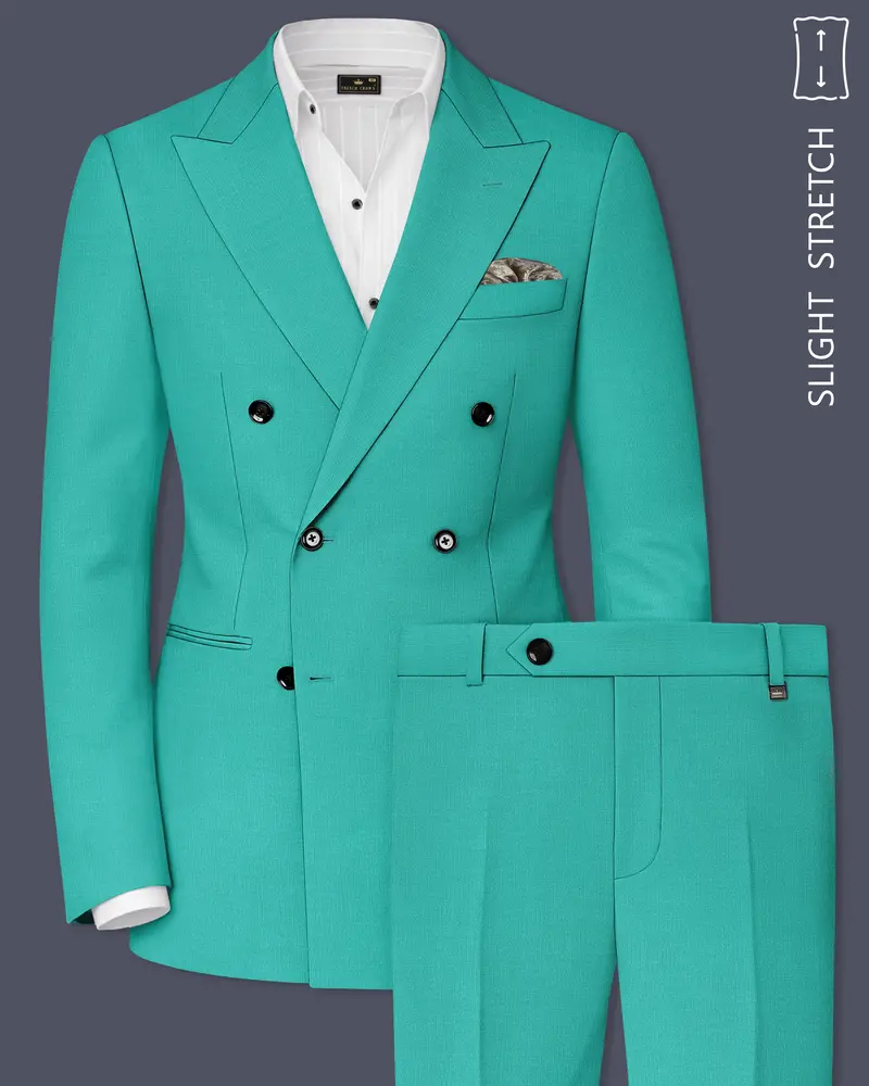 Aegir-Viking Blue Wool Rich Double Breasted Slight Stretch Suit 1