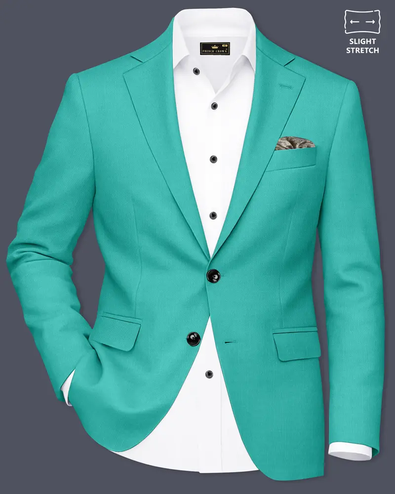 Aegir-Viking Blue Wool Rich Single Breasted Slight Stretch Blazer 1