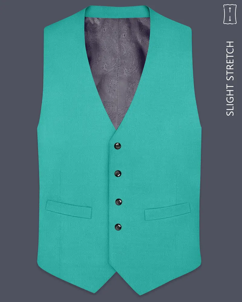 Aegir-Viking Blue Wool Rich Slight Stretch Waistcoat 1