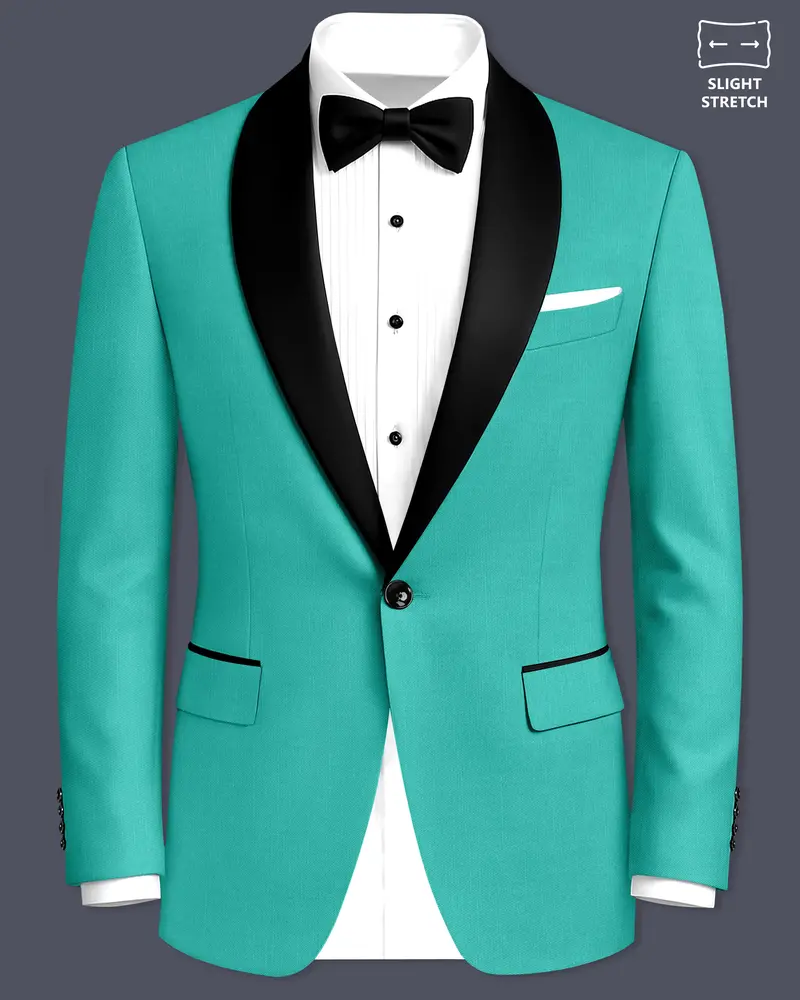 Aegir-Viking Blue Wool Rich Tuxedo Slight Stretch Blazer 1