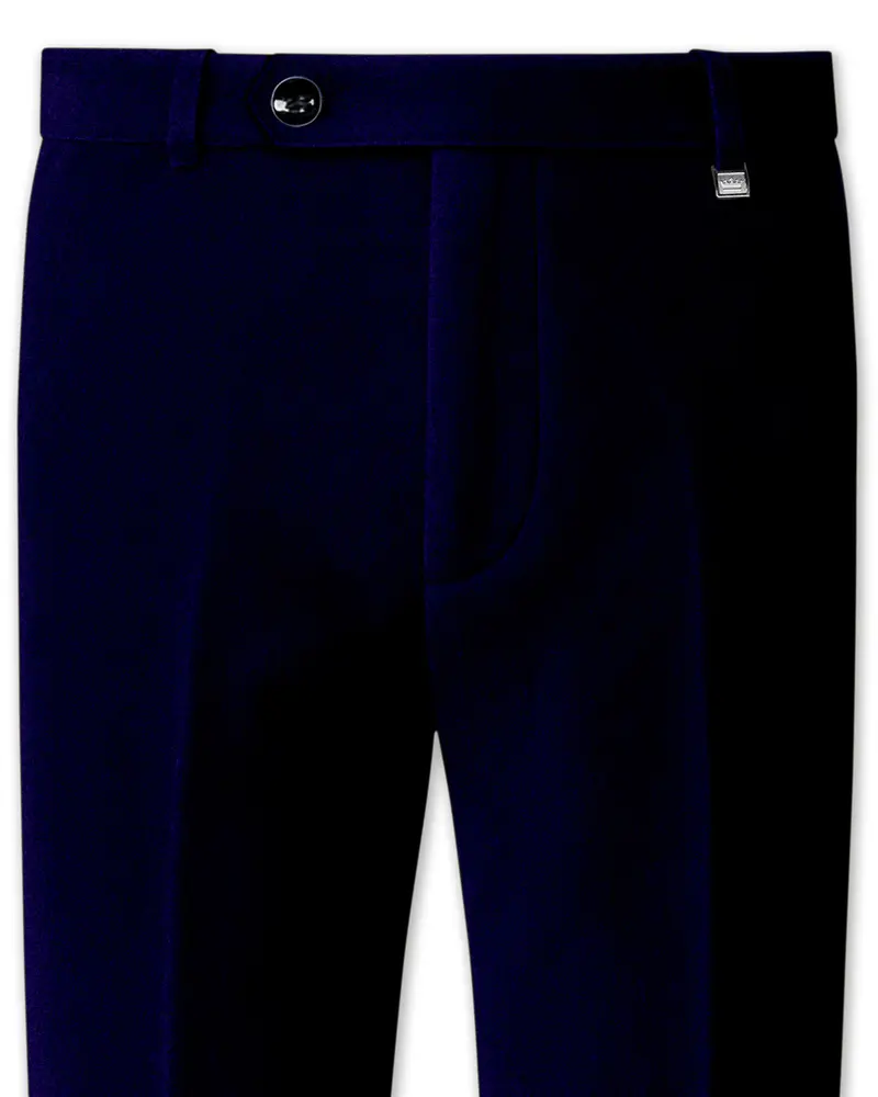 Aether-Stratos Blue Velvet Stretchable Waistband Pant 1