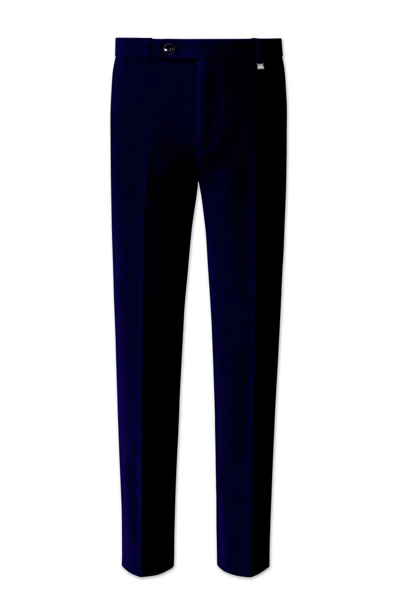 Aether-Stratos Blue Velvet Stretchable Waistband Pant 2