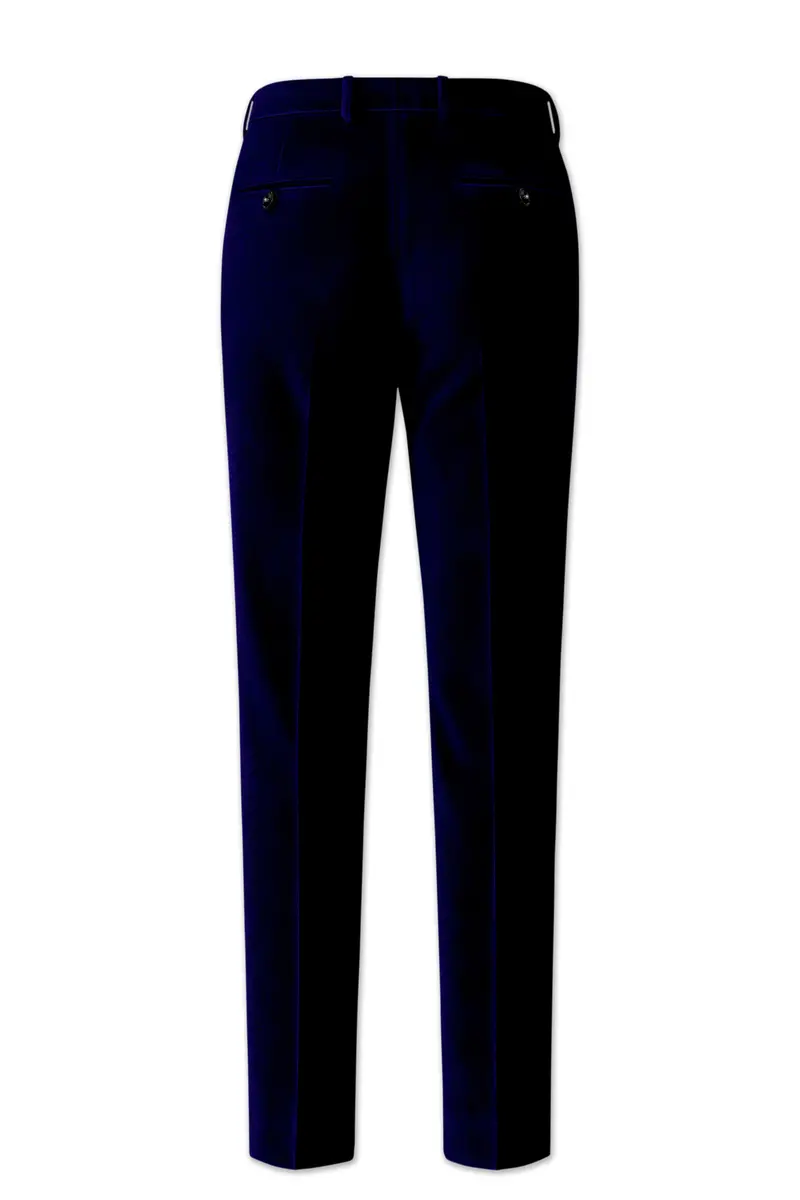 Aether-Stratos Blue Velvet Stretchable Waistband Pant 6