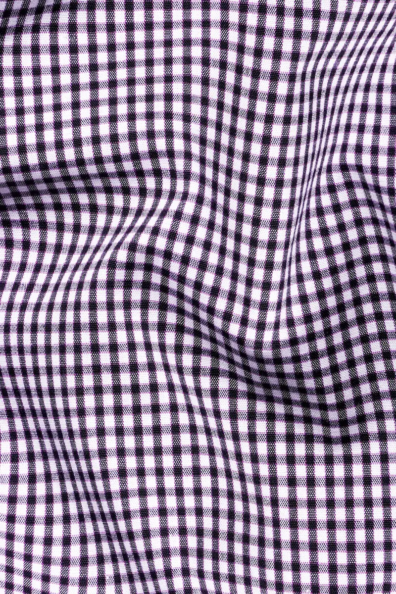 Affair Purple And Black Gingham Checkered Premium Cotton Shirt 2