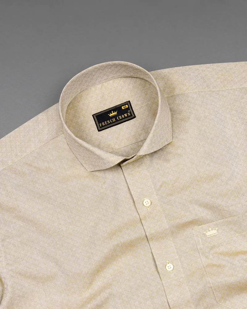 Akaroa Brown Dobby Textured Premium Giza Cotton Shirt 4