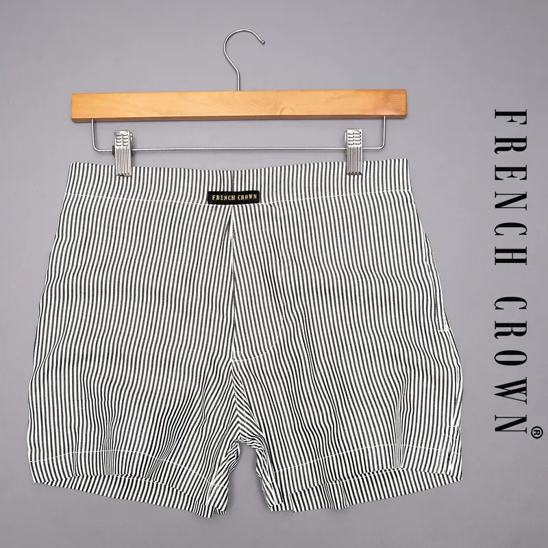 Alabaster With Jade Black Striped Tencel Boxer 1