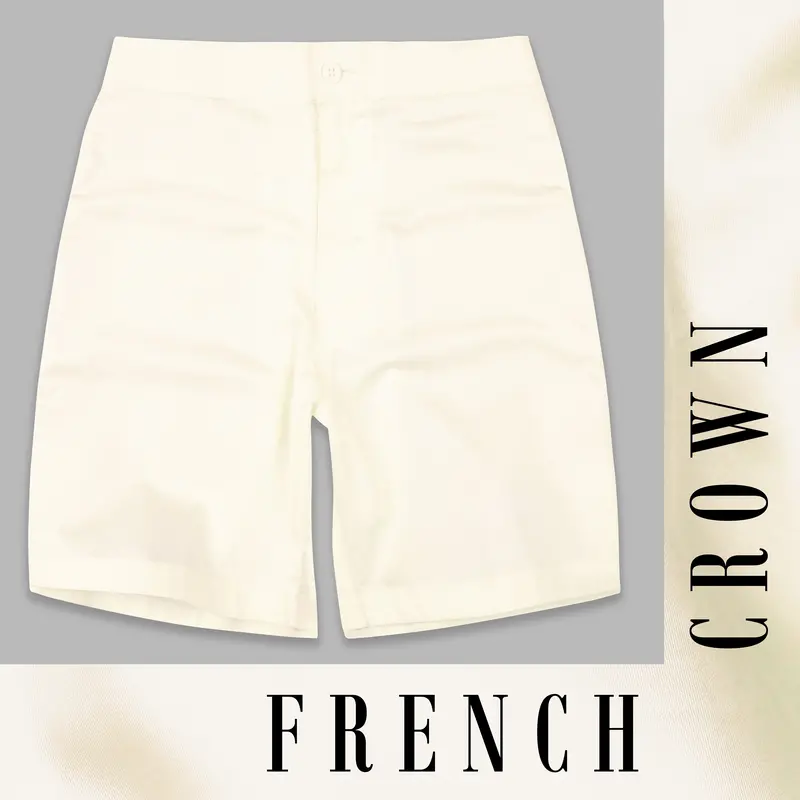 Albescent Cream Subtle Sheen Super Soft Premium Cotton Shorts 1