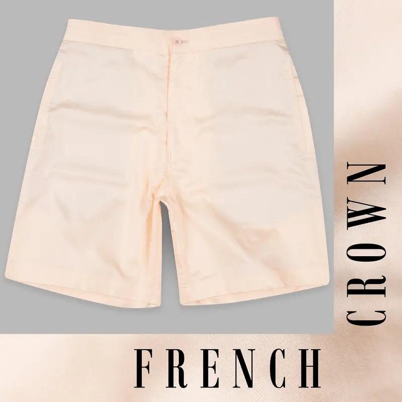 Albescent Cream Subtle Sheen Super Soft Premium Cotton Shorts 1