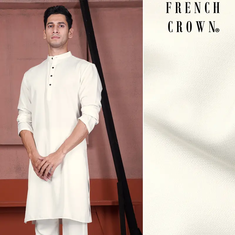Albescent Cream Viscose Kurta 1