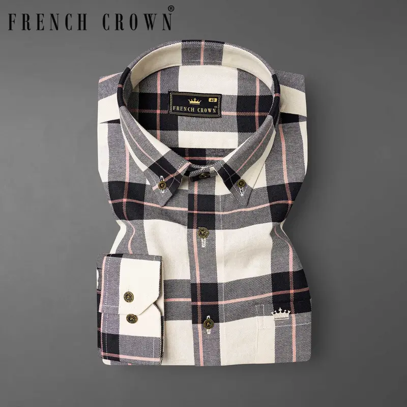 Albescent Twill Plaid Premium Cotton Shirt 1