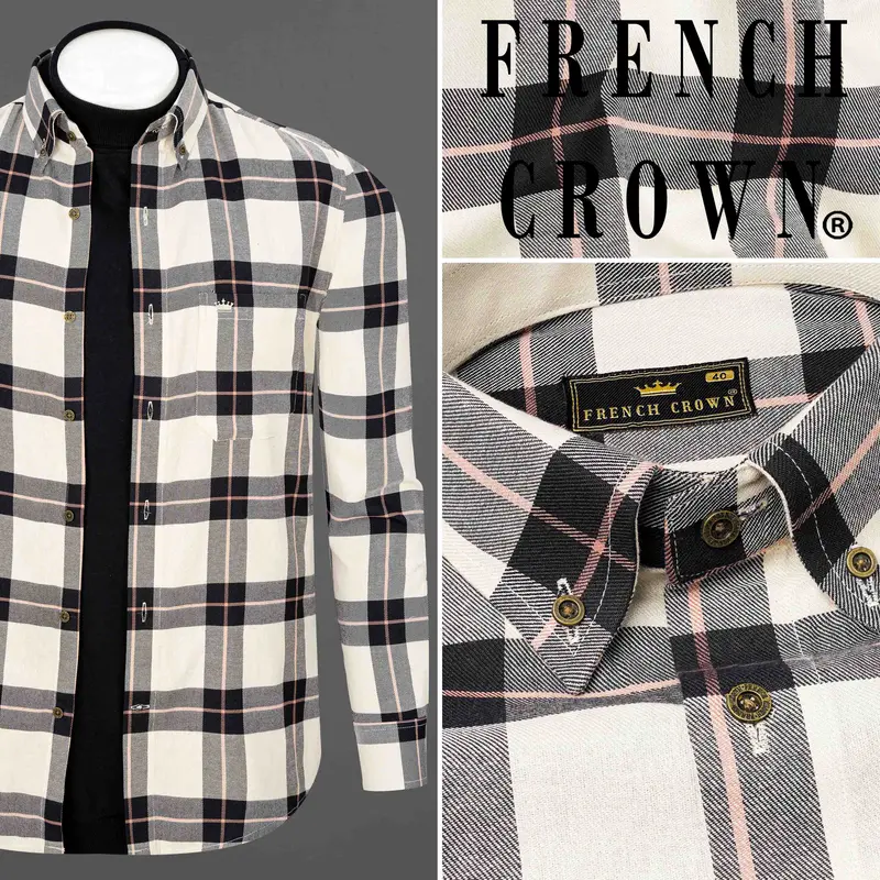 Albescent Twill Plaid Premium Cotton Shirt 12