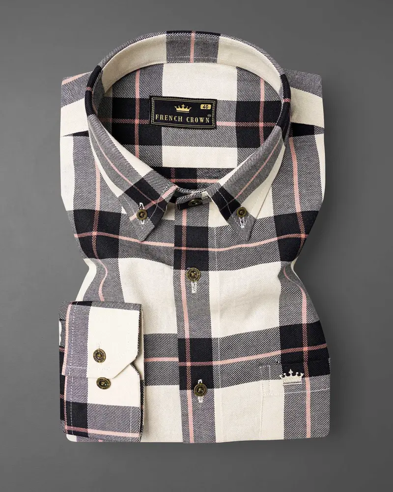 Albescent Twill Plaid Premium Cotton Shirt 2