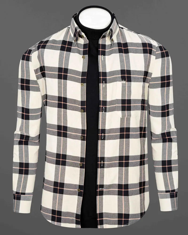Albescent Twill Plaid Premium Cotton Shirt 4