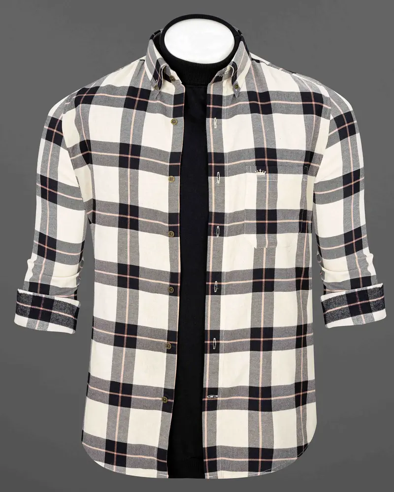 Albescent Twill Plaid Premium Cotton Shirt 8