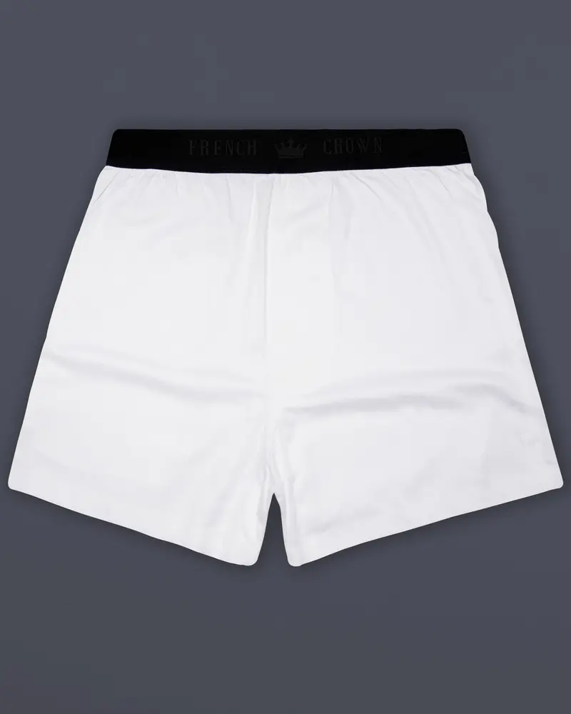 Albionis-Bright White Elastane Stretch Subtle Sheen Super Soft Premium Cotton Boxer 1