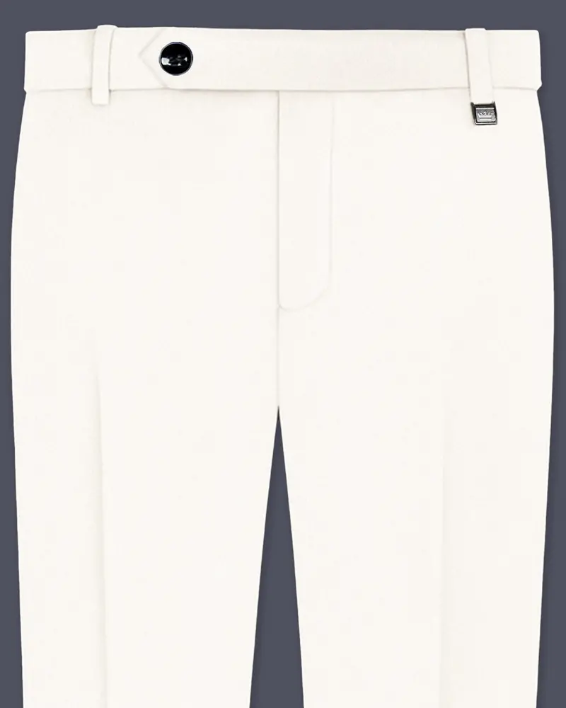 Albionis-Bright White Premium Velvet Pant 1