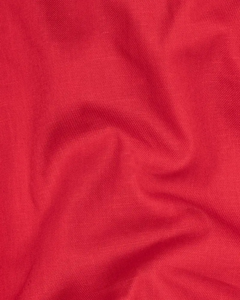 Alizarin Crimson Luxurious Linen Shirt 2
