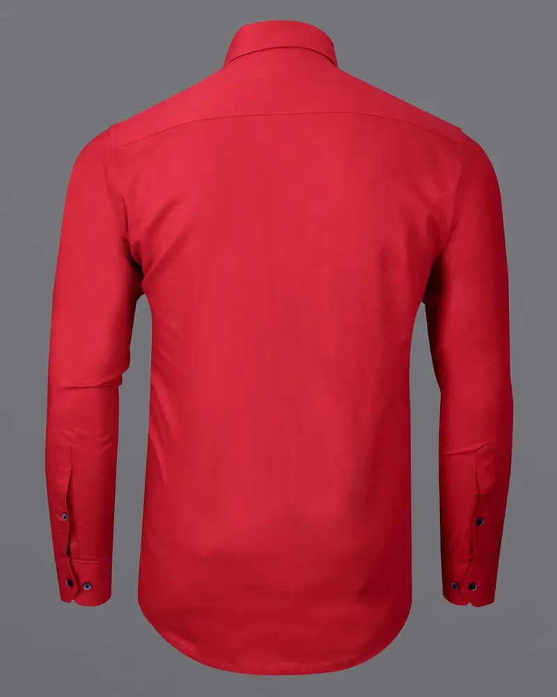 Alizarin Crimson Luxurious Linen Shirt 6