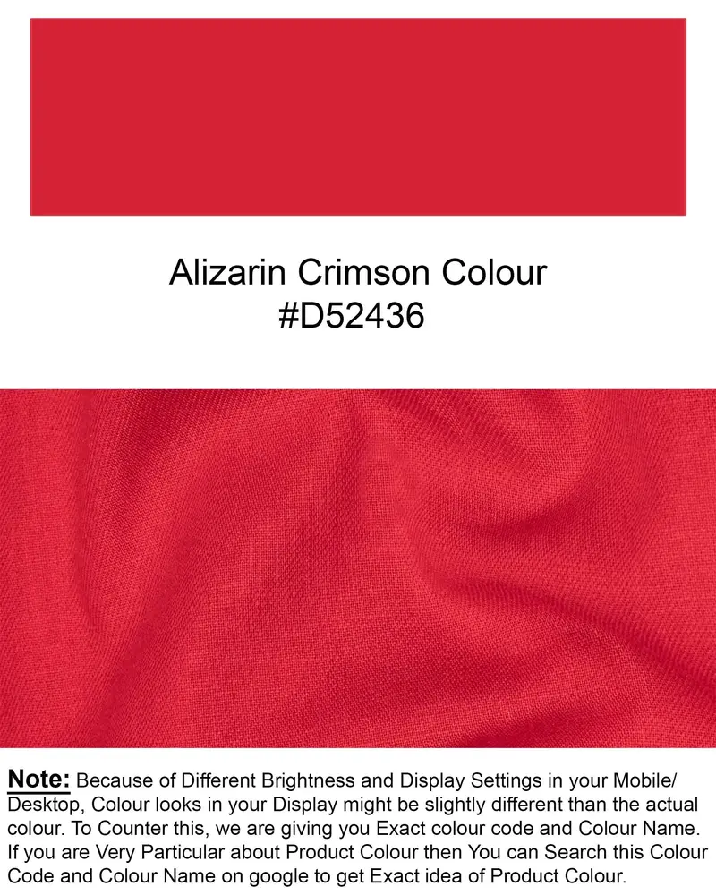Alizarin Crimson Luxurious Linen Shirt 8