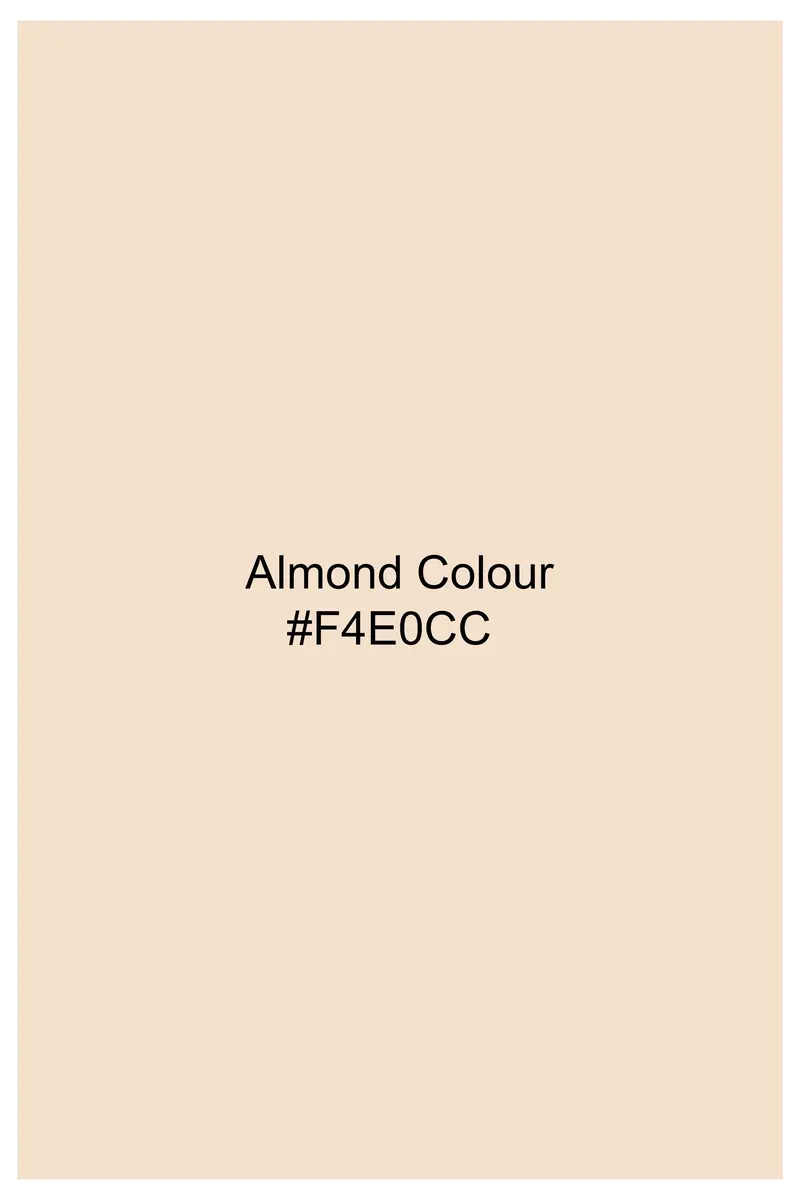 Almond Beige Jacquard Textured Premium Giza Cotton Shirt 5
