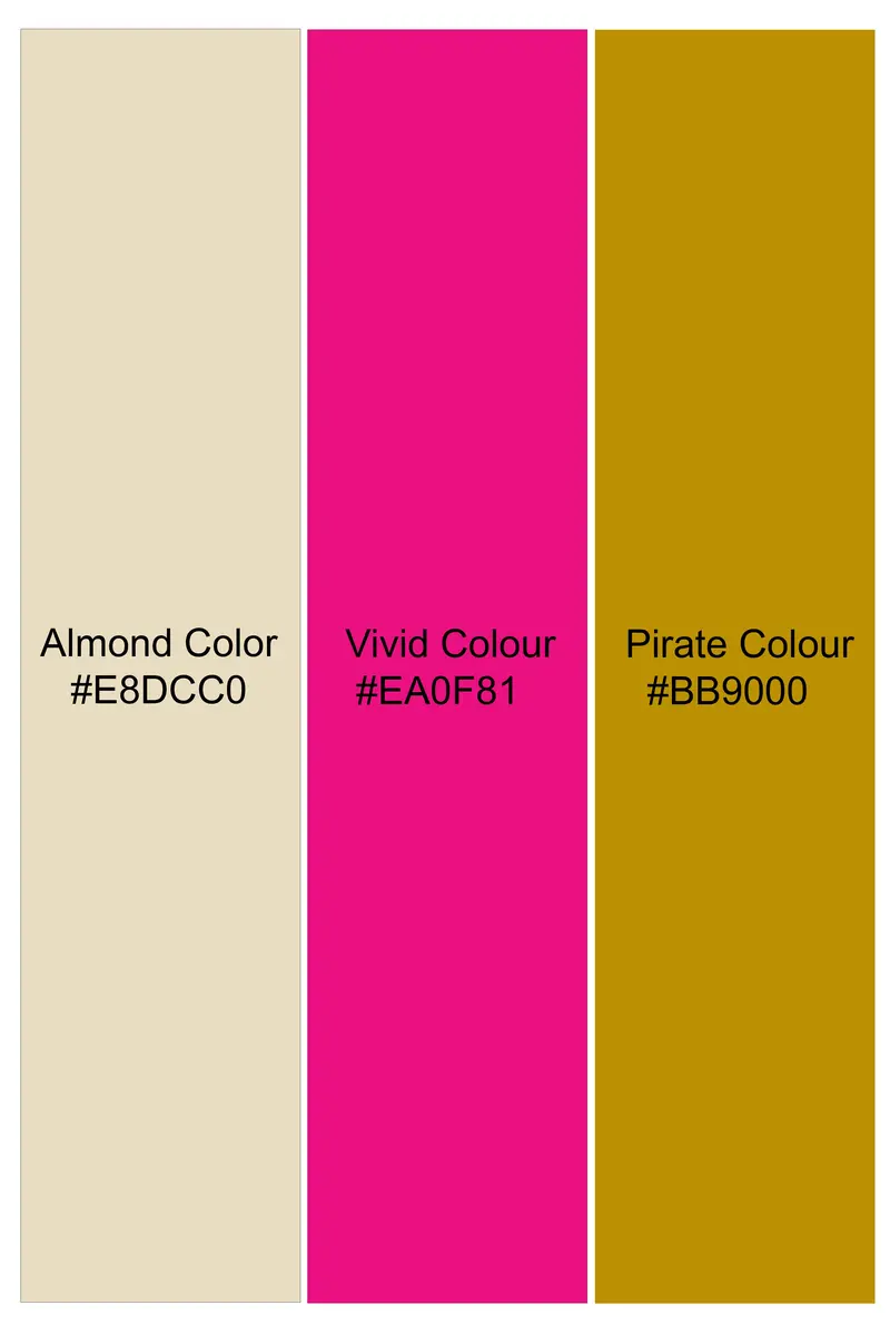 Almond Cream And Vivid Pink Multicolor Printed Super Soft Premium Cotton Shirt 8