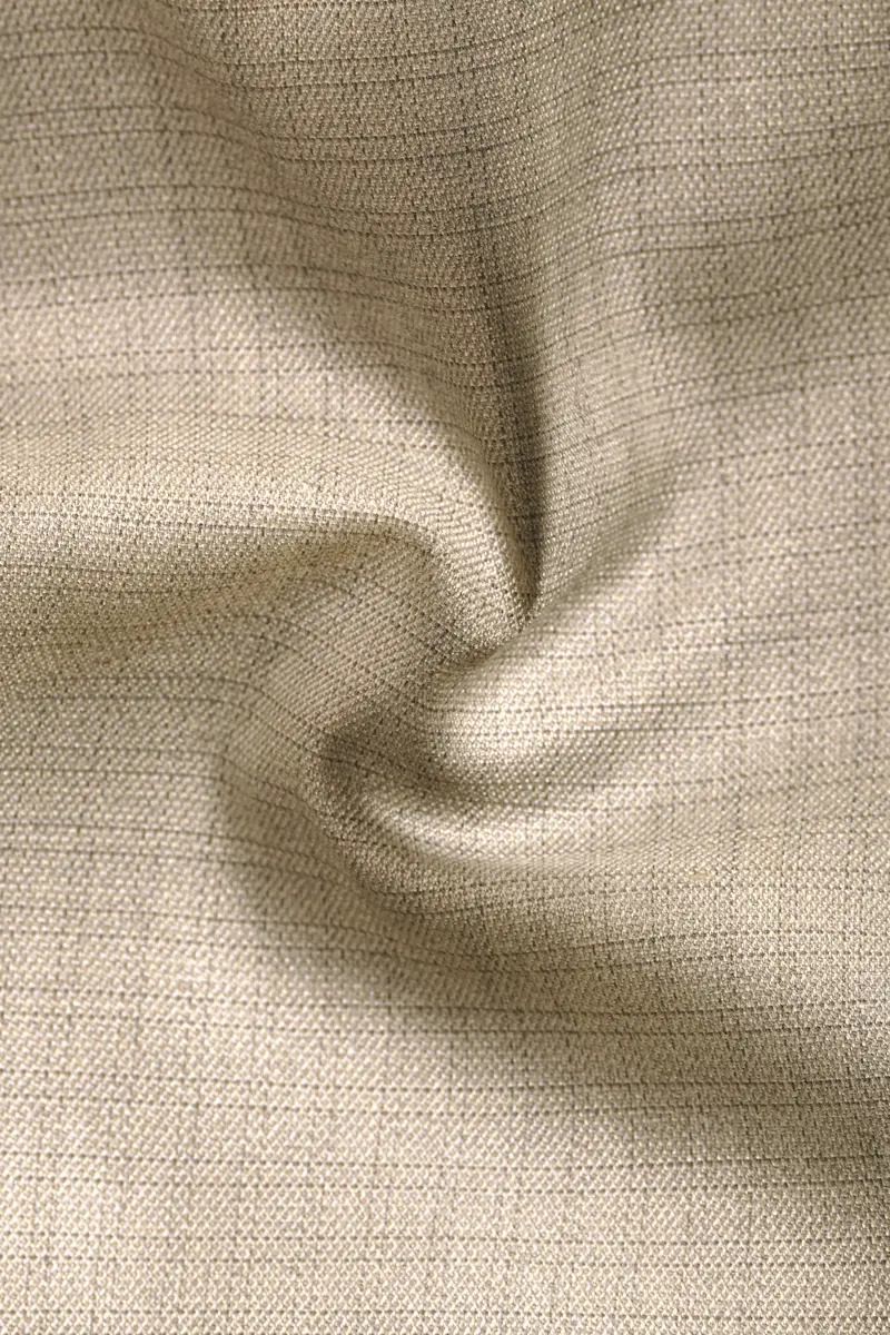 Almond-Pavlova Cream Plaid Wool Rich Bandhgala Blazer 3