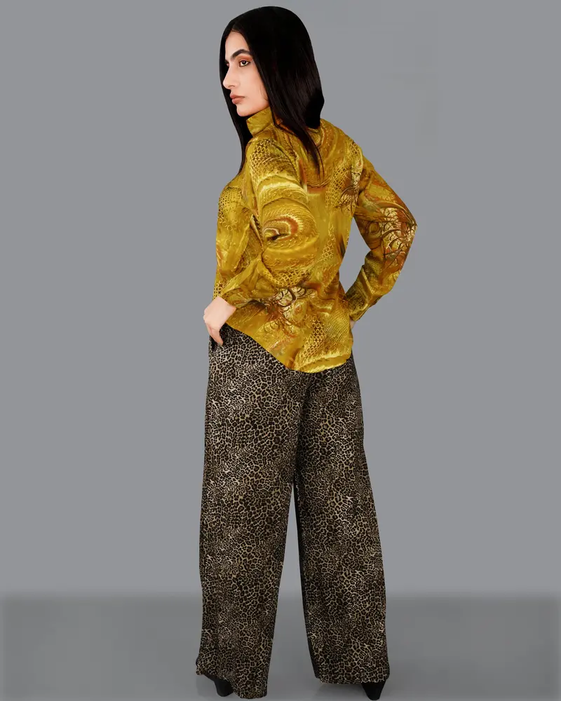 Alpine And Reno Brown Printed Premium Tencel Shirt 5
