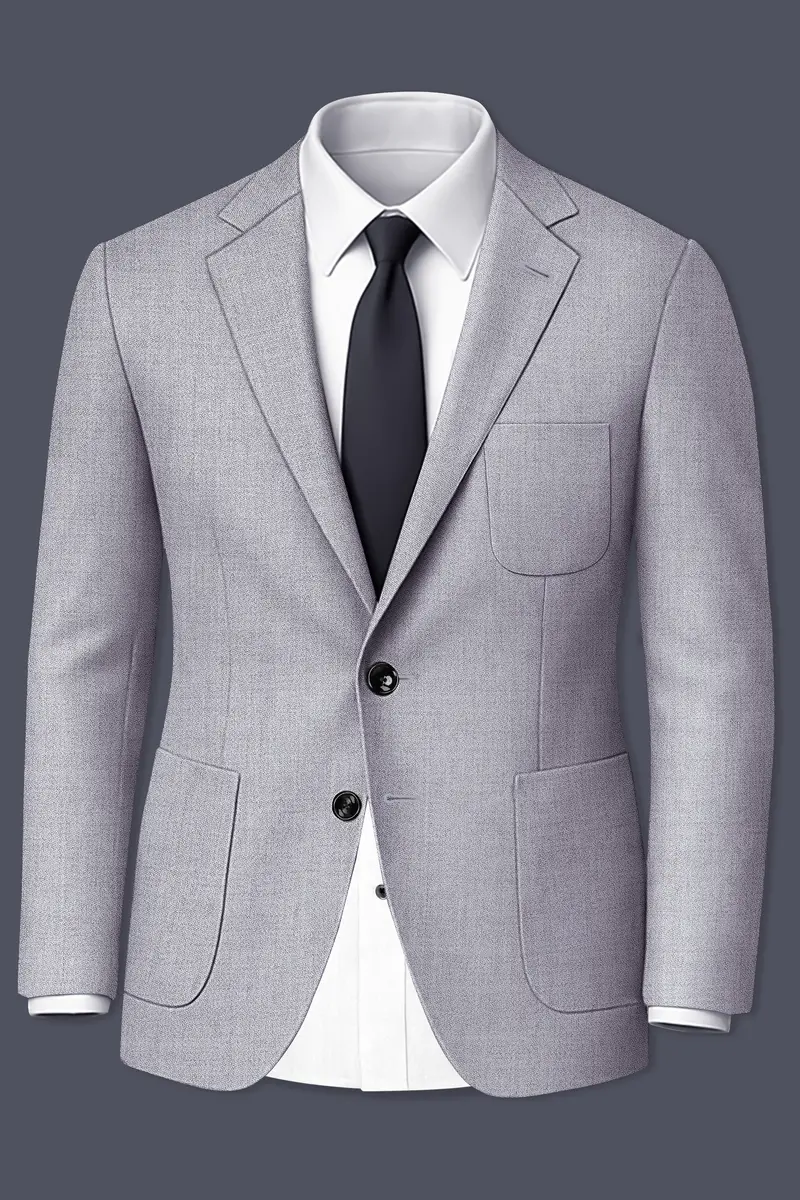 Alpine-Mountain Mist Gray Textured Tweed Single Breasted Sports Suit 10