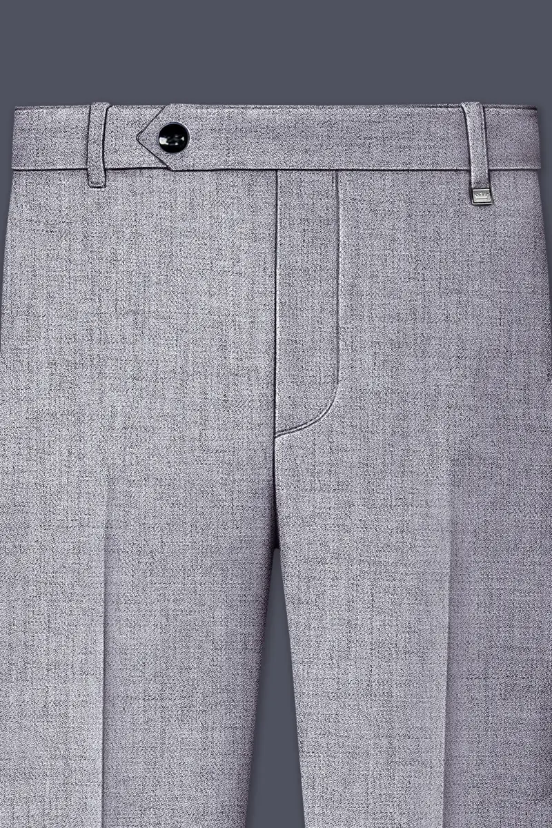 Alpine-Mountain Mist Gray Textured Tweed Single Breasted Sports Suit 12