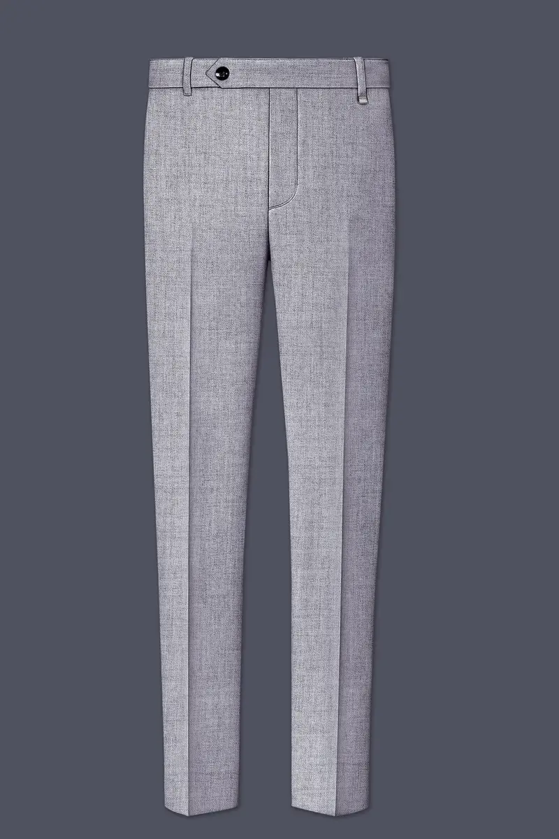 Alpine-Mountain Mist Gray Textured Tweed Single Breasted Sports Suit 13