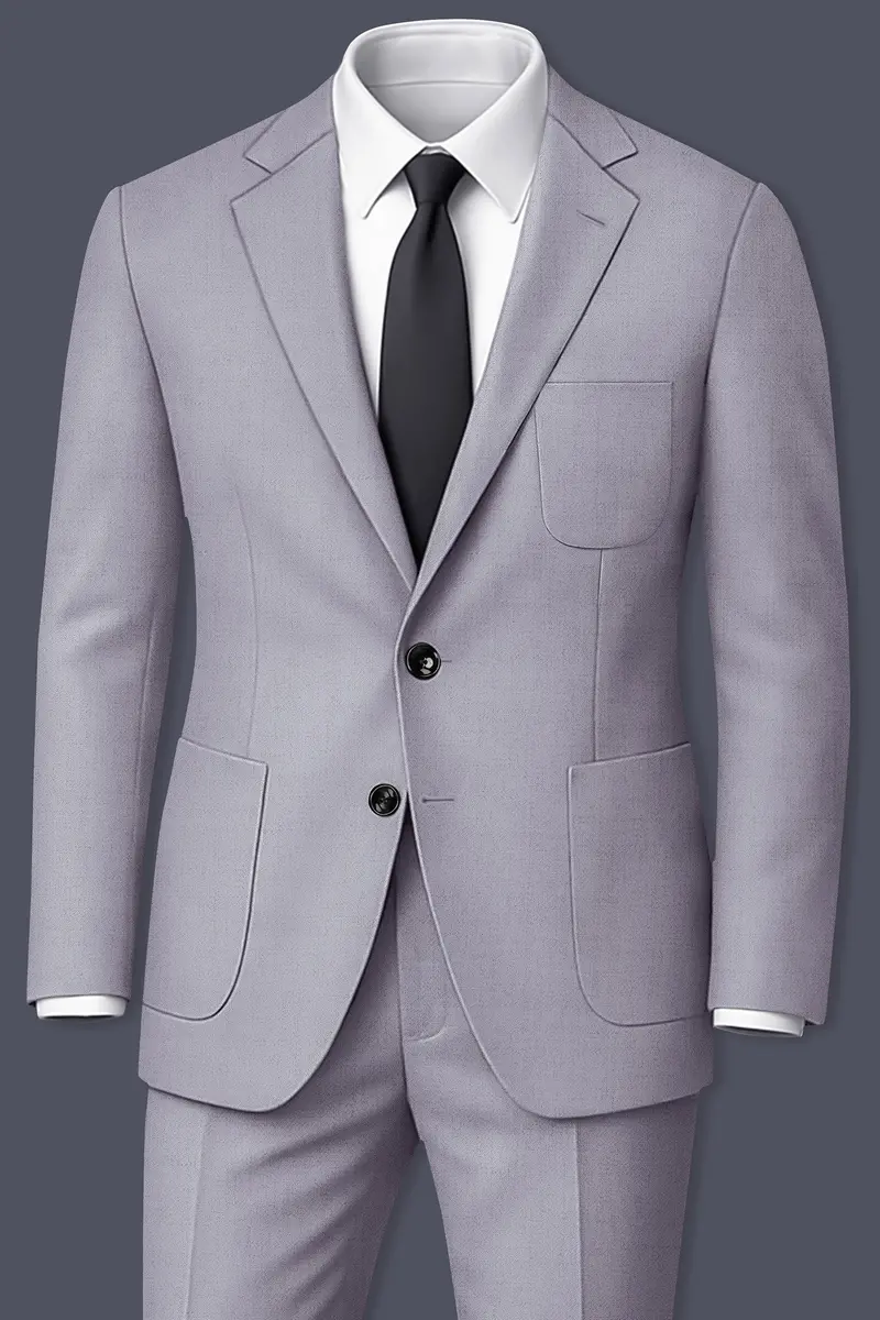 Alpine-Mountain Mist Gray Textured Tweed Single Breasted Sports Suit 2