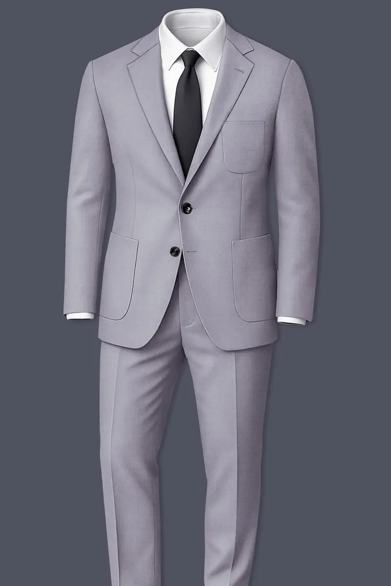 Alpine-Mountain Mist Gray Textured Tweed Single Breasted Sports Suit 4