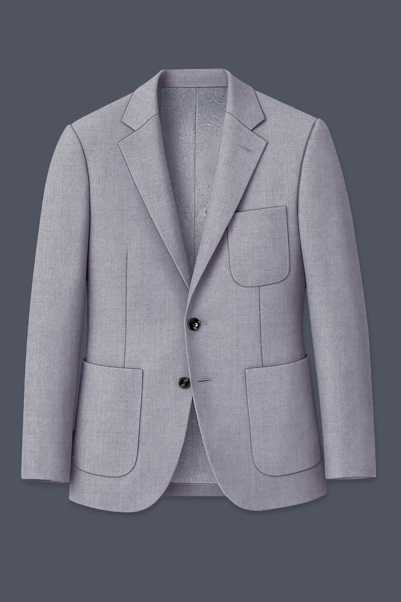 Alpine-Mountain Mist Gray Textured Tweed Single Breasted Sports Suit 8