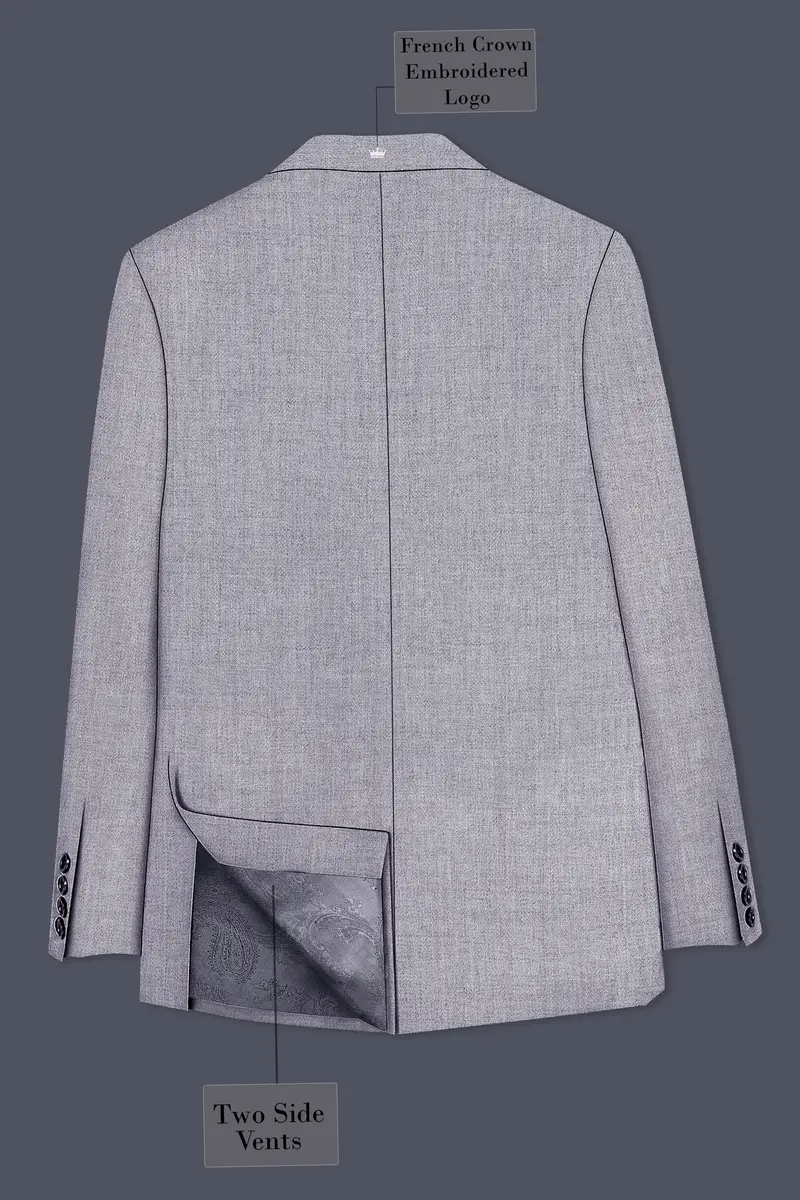 Alpine-Mountain Mist Gray Textured Tweed Single Breasted Sports Suit 9