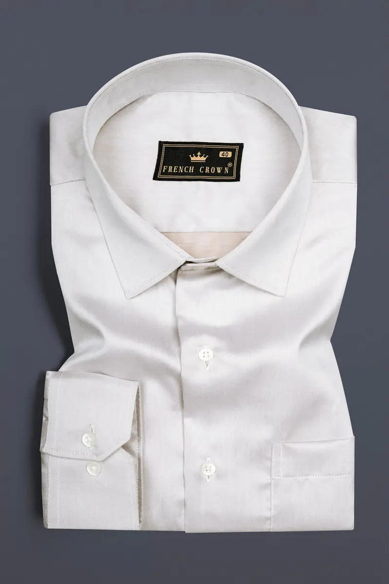 Alto White Chambray Premium Giza Cotton Shirt 3