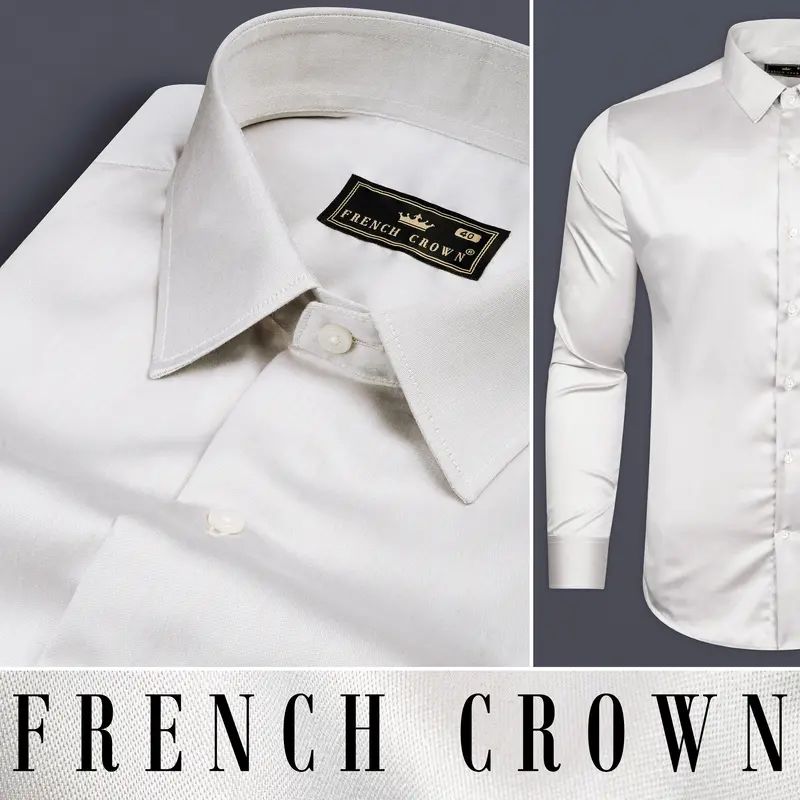 Alto White Chambray Premium Giza Cotton Shirt 9